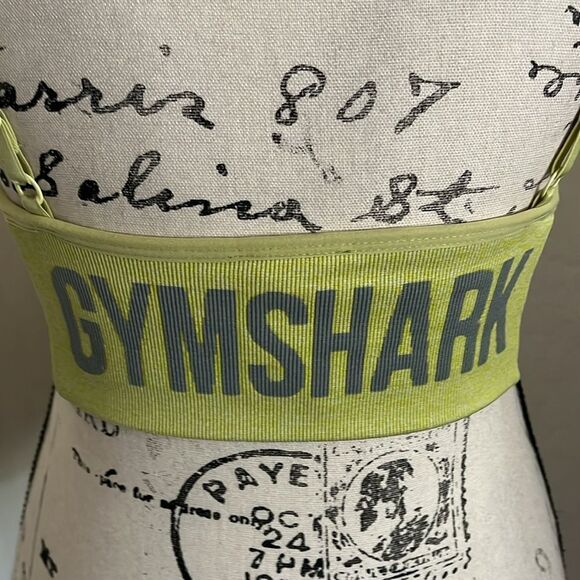 Gymshark Bright Yellow Green Athletic Sports Bra Gym Workout Athleisure Yoga - Picture 9 of 11